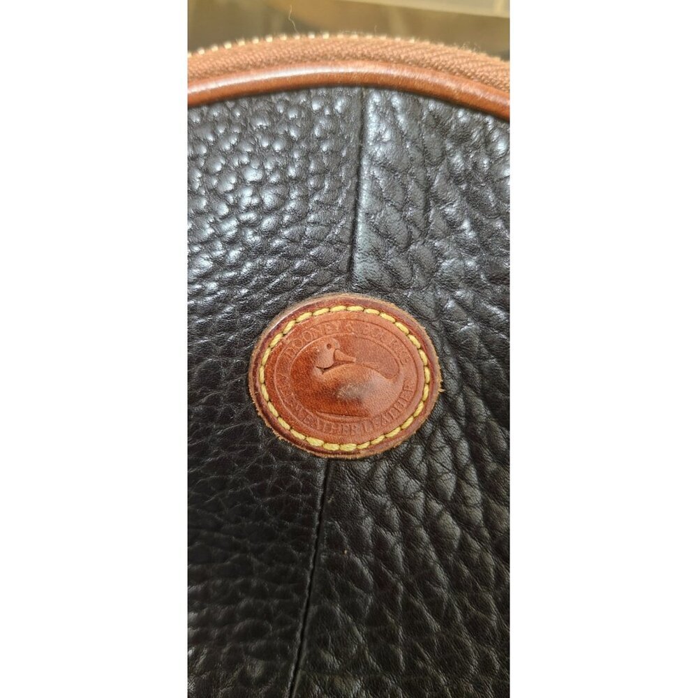 Vintage Dooney & Bourke Coin Purse Black Pebble Leather -Brown Leather Logo RARE - Picture 3 of 9